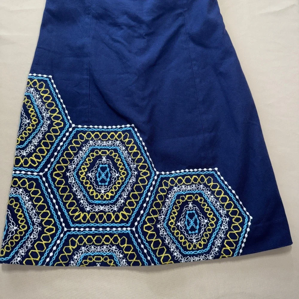 Lilly Pulitzer Honeycomb Home Bowen Embroidered Strapless Dress Size 4 Classic - Picture 10 of 16